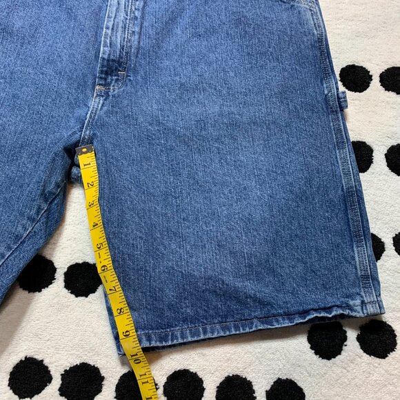 Vintage Y2K Wrangler Denim Carpenter Jorts Baggy Relaxed Fit Cargo Jean Shorts - Picture 11 of 11